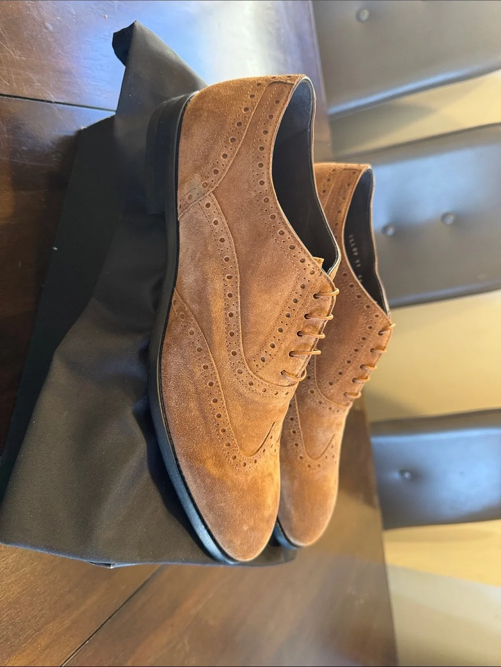 Paul Smith Tan Suede Wingtip Oxfords
